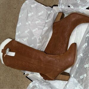 MIA Cognac Heeled Western Boots